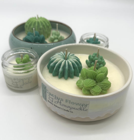 Up-cycled Cactus Garden Candle